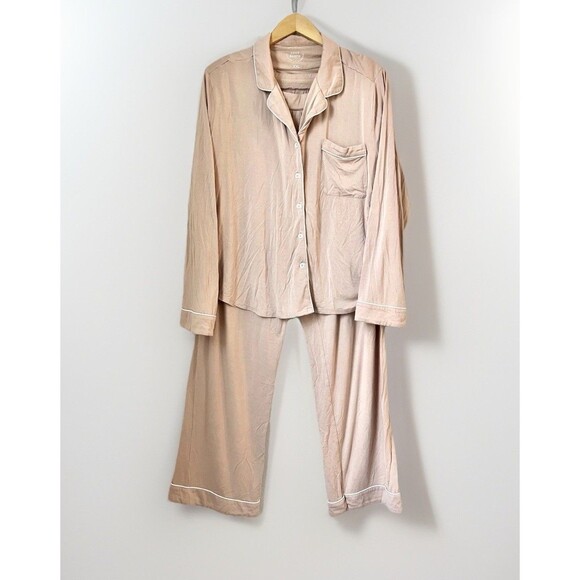 Cozy Earth Women's Bamboo Stretch Knit Long Sleeve Pajama Set, Blush Pink Sz XXL - Picture 2 of 13